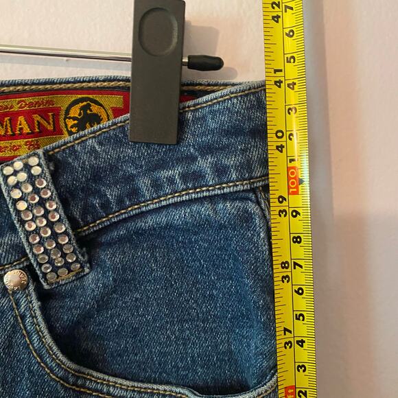 Lawman Women size 9 / 30 Straight Leg Jeans Rhinestone Slim Fit Vintage Western - Picture 11 of 12